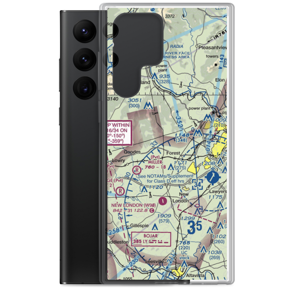 Ivy Hill Airport (VA65) VFR Sectional Samsung Case Samsung Galaxy S22 Ultra model shown