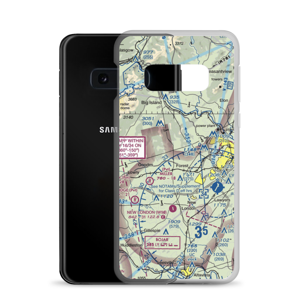 Ivy Hill Airport (VA65) VFR Sectional Samsung Case Samsung Galaxy S10e model shown