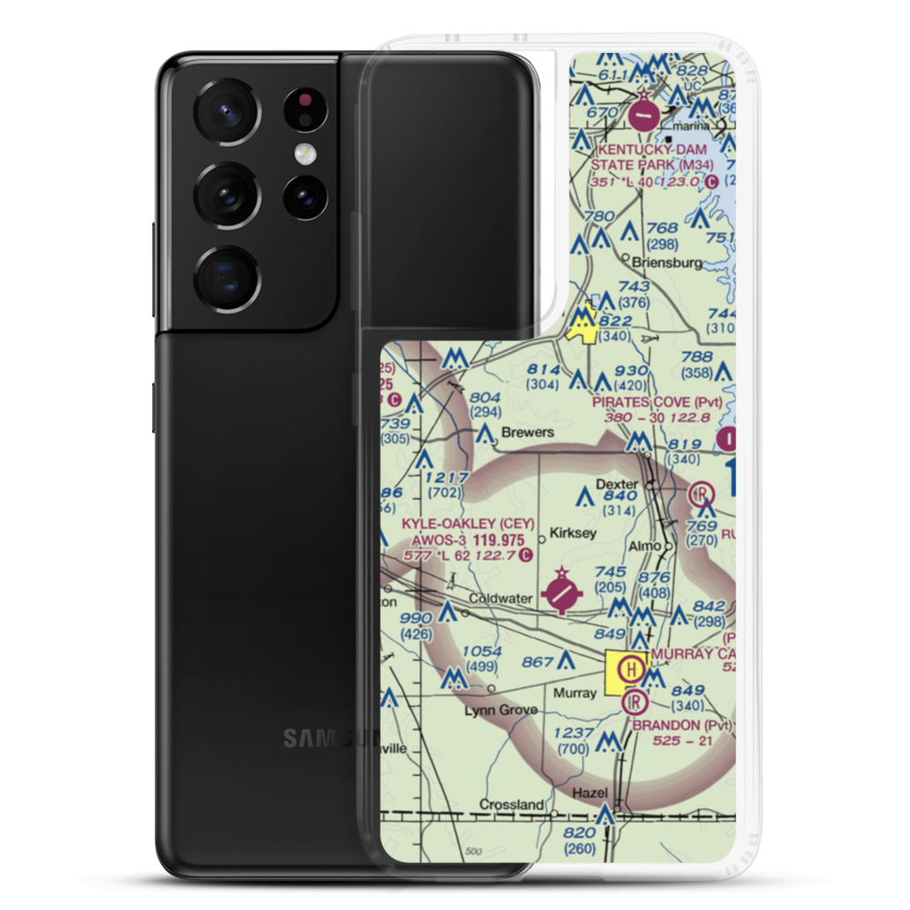 J & C Antique Airfield (4KY0) VFR Sectional Samsung Case Samsung Galaxy S21 Ultra model shown