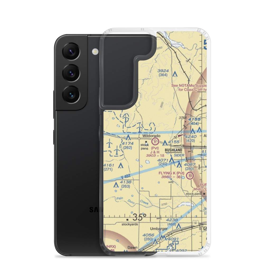 J & H Airport (5TS7) VFR Sectional Samsung Case Samsung Galaxy S22 model shown