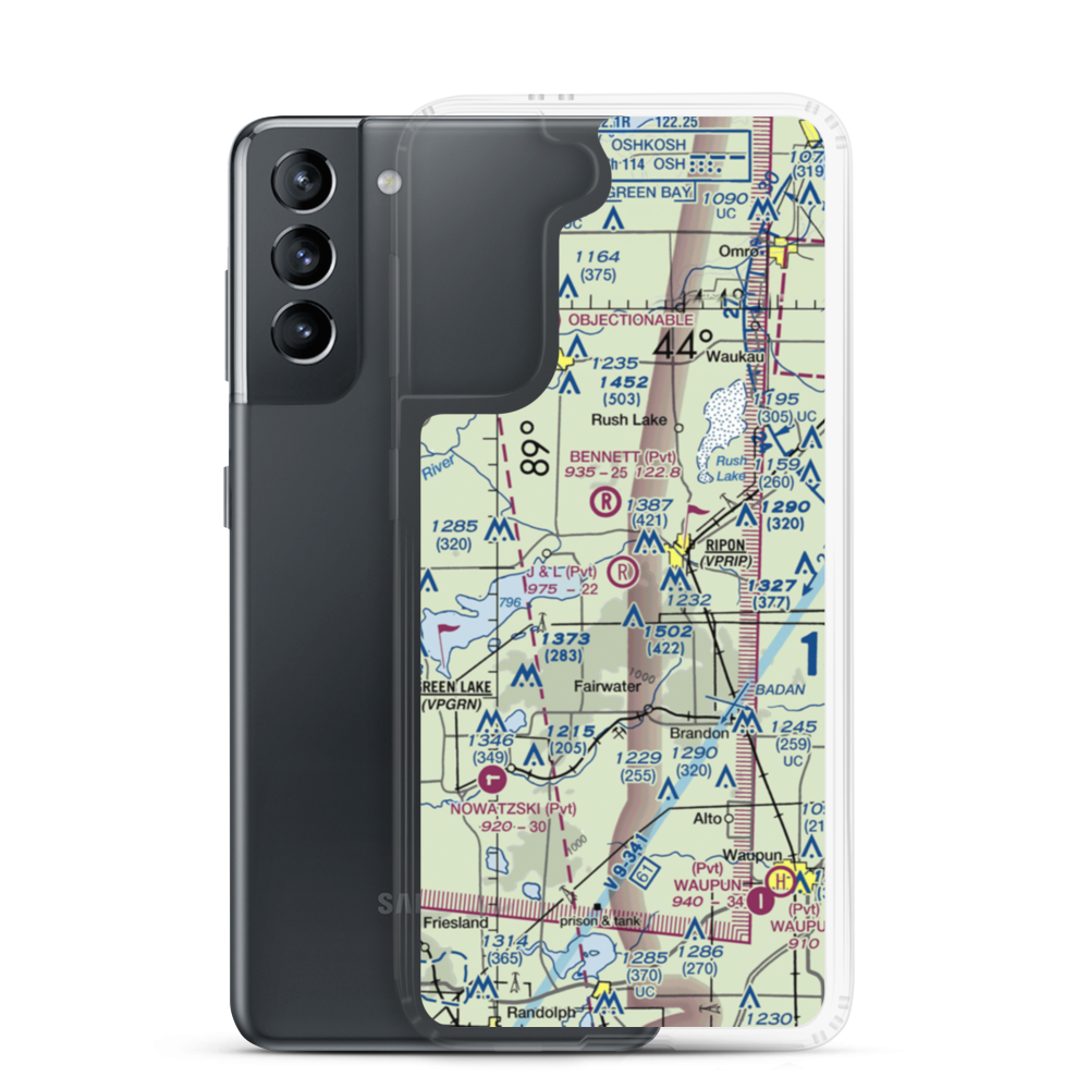 J & L Aviation Airport (WS46) VFR Sectional Samsung Case Samsung Galaxy S21 model shown