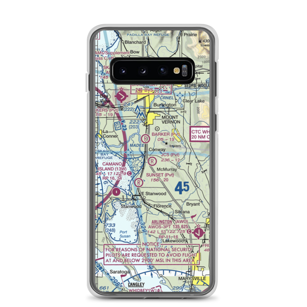 J C's Airport (27WA) VFR Sectional Samsung Case Samsung Galaxy S10 model shown