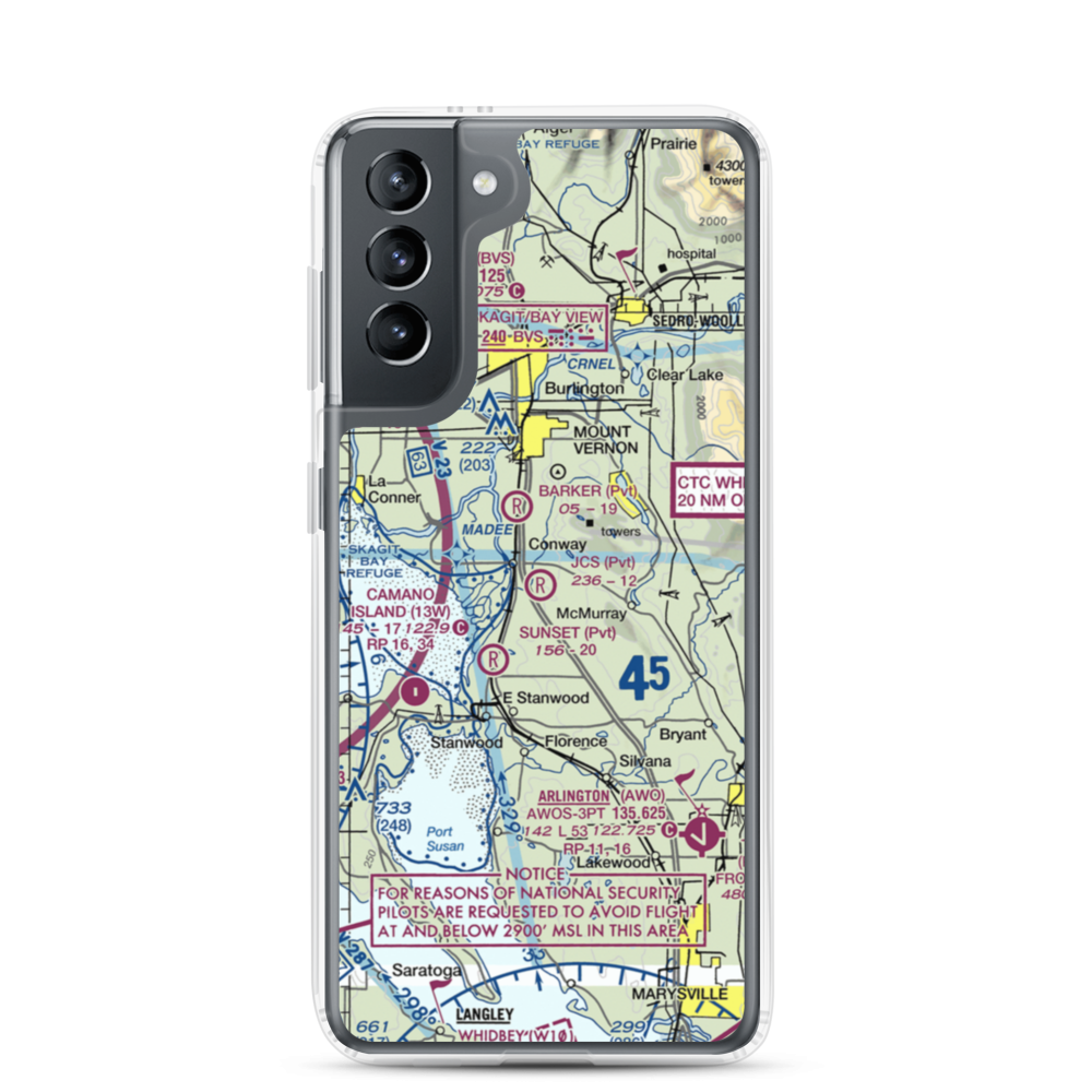 J C's Airport (27WA) VFR Sectional Samsung Case Samsung Galaxy S21 model shown