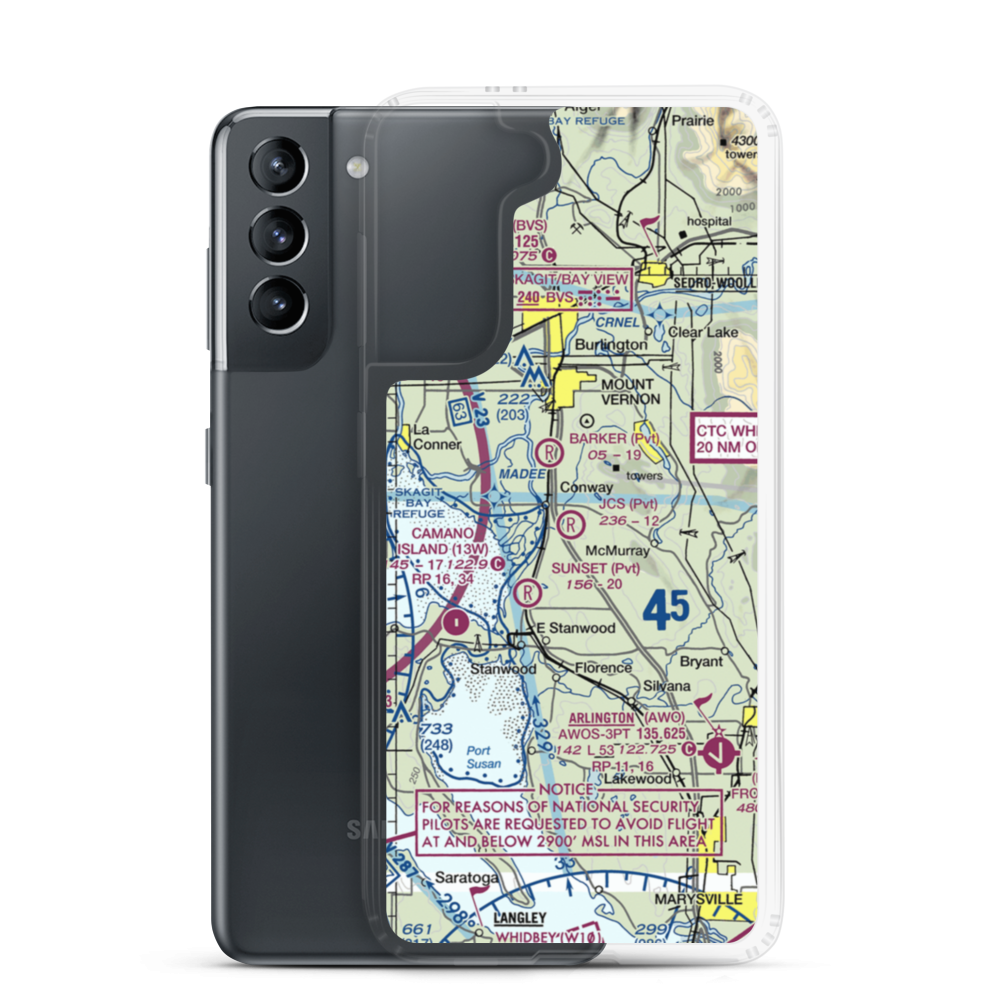 J C's Airport (27WA) VFR Sectional Samsung Case Samsung Galaxy S21 model shown