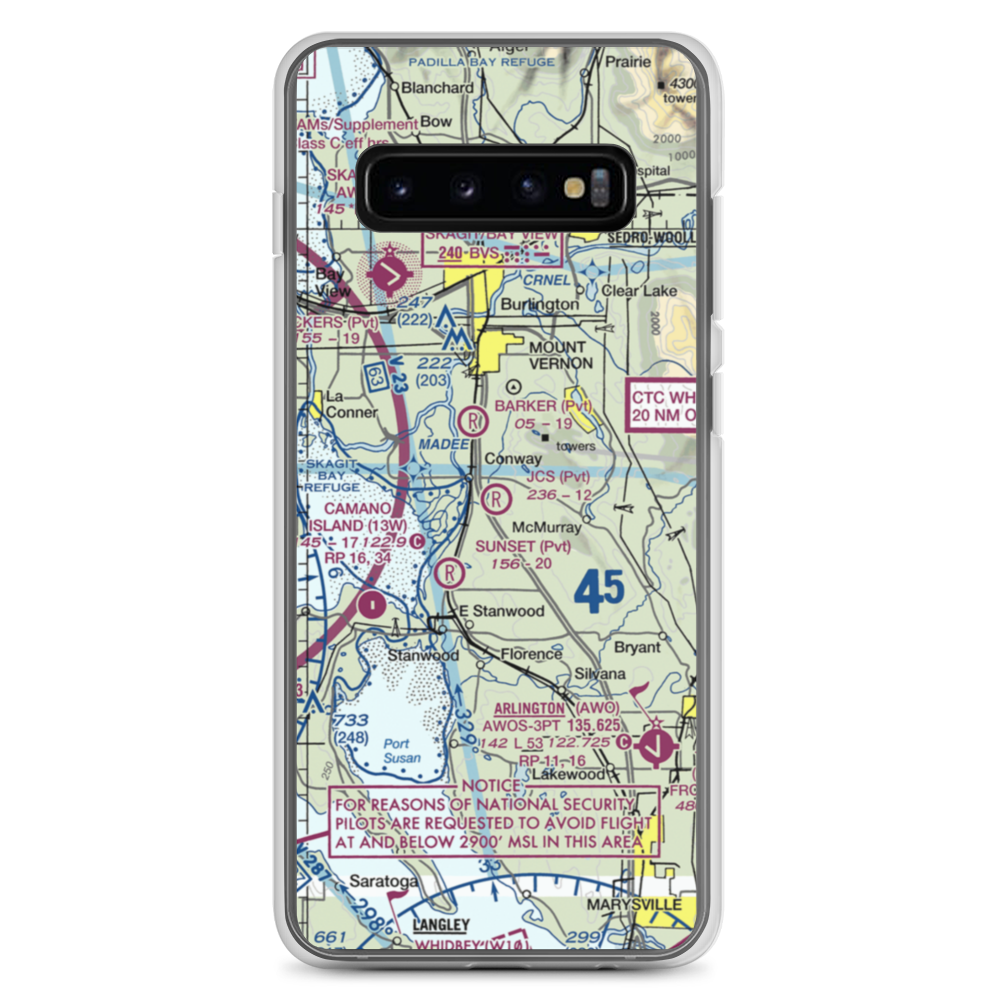 J C's Airport (27WA) VFR Sectional Samsung Case Samsung Galaxy S10+ model shown