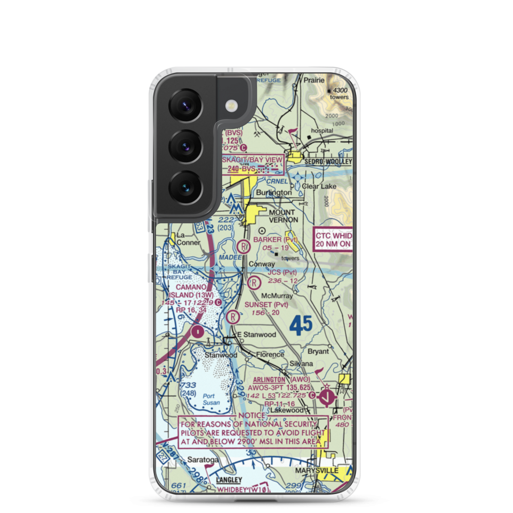 J C's Airport (27WA) VFR Sectional Samsung Case Samsung Galaxy S22 model shown