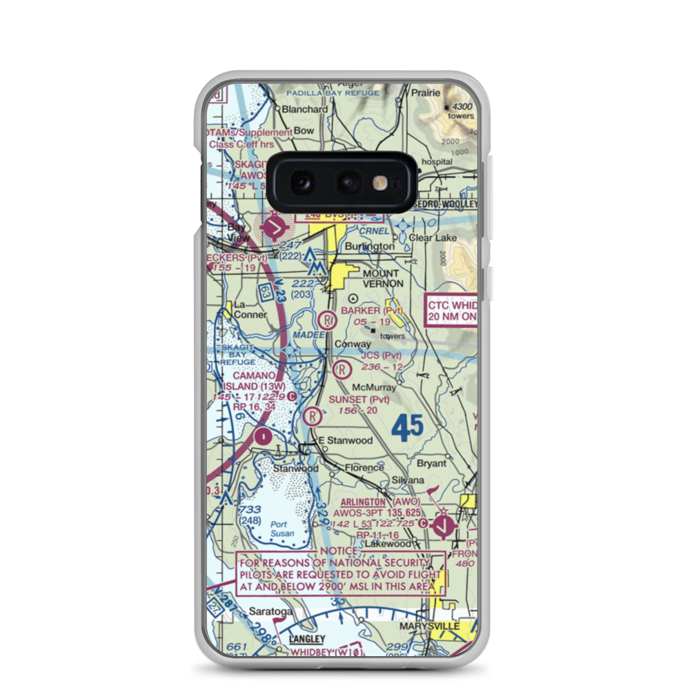 J C's Airport (27WA) VFR Sectional Samsung Case Samsung Galaxy S10e model shown