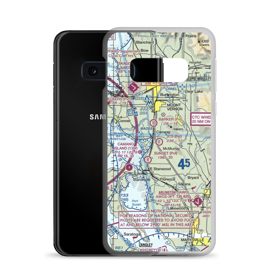 J C's Airport (27WA) VFR Sectional Samsung Case Samsung Galaxy S10e model shown
