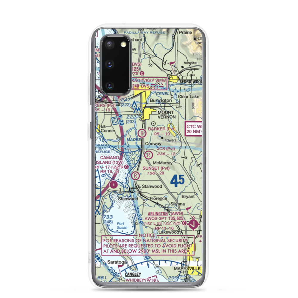 J C's Airport (27WA) VFR Sectional Samsung Case Samsung Galaxy S20 model shown