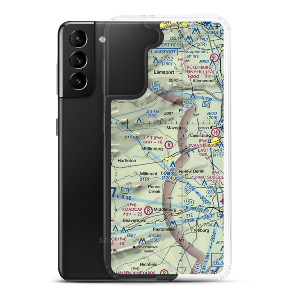 J F T Airport (8PA4) VFR Sectional Samsung Case Samsung Galaxy S21 Plus model shown