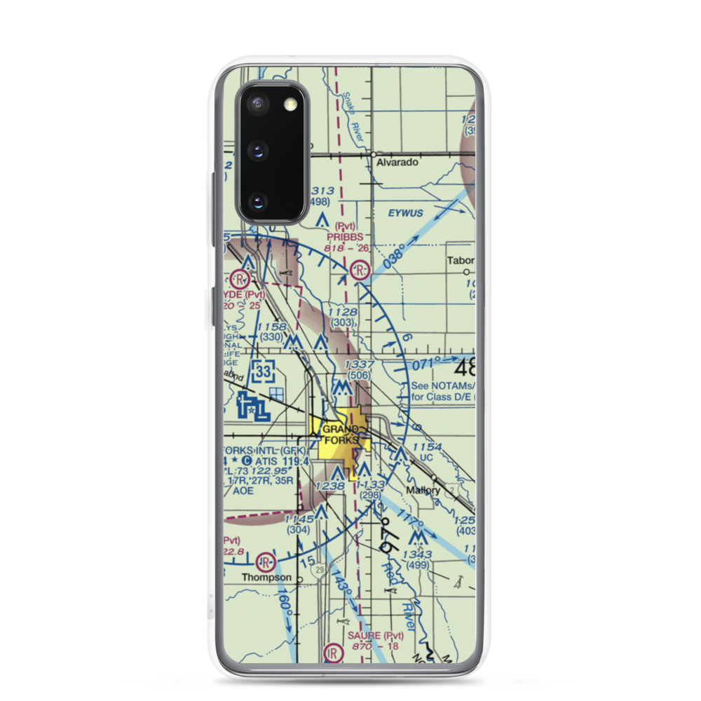 J J and T Airport (MN81) VFR Sectional Samsung Case Samsung Galaxy S20 model shown