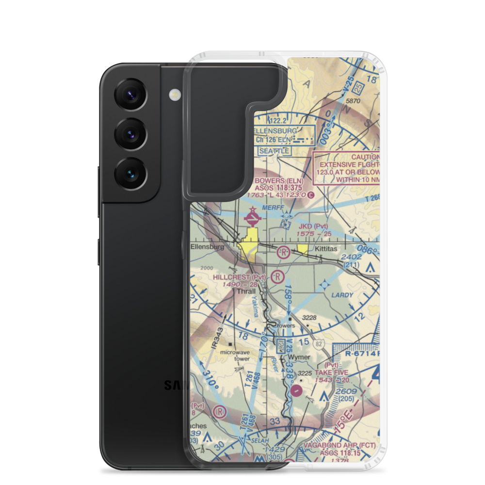 J K D Farms Airport (WN64) VFR Sectional Samsung Case Samsung Galaxy S22 model shown
