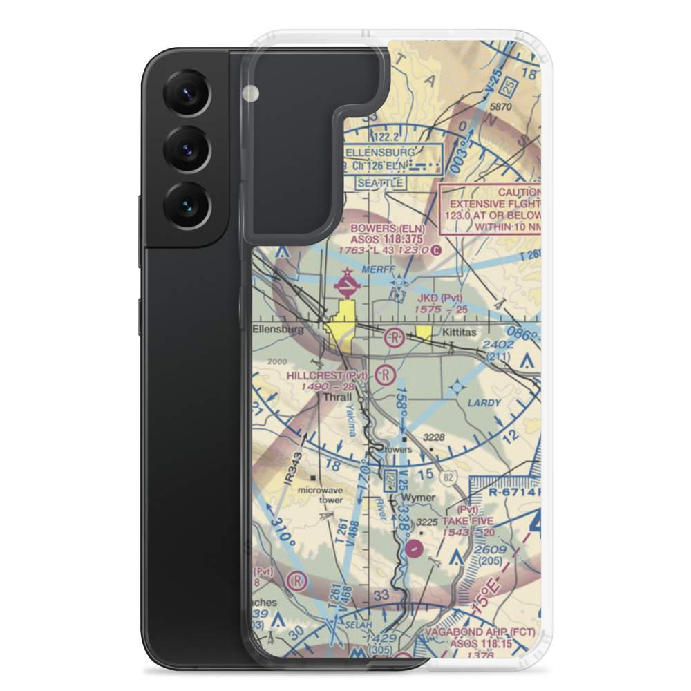 J K D Farms Airport (WN64) VFR Sectional Samsung Case Samsung Galaxy S22 Plus model shown