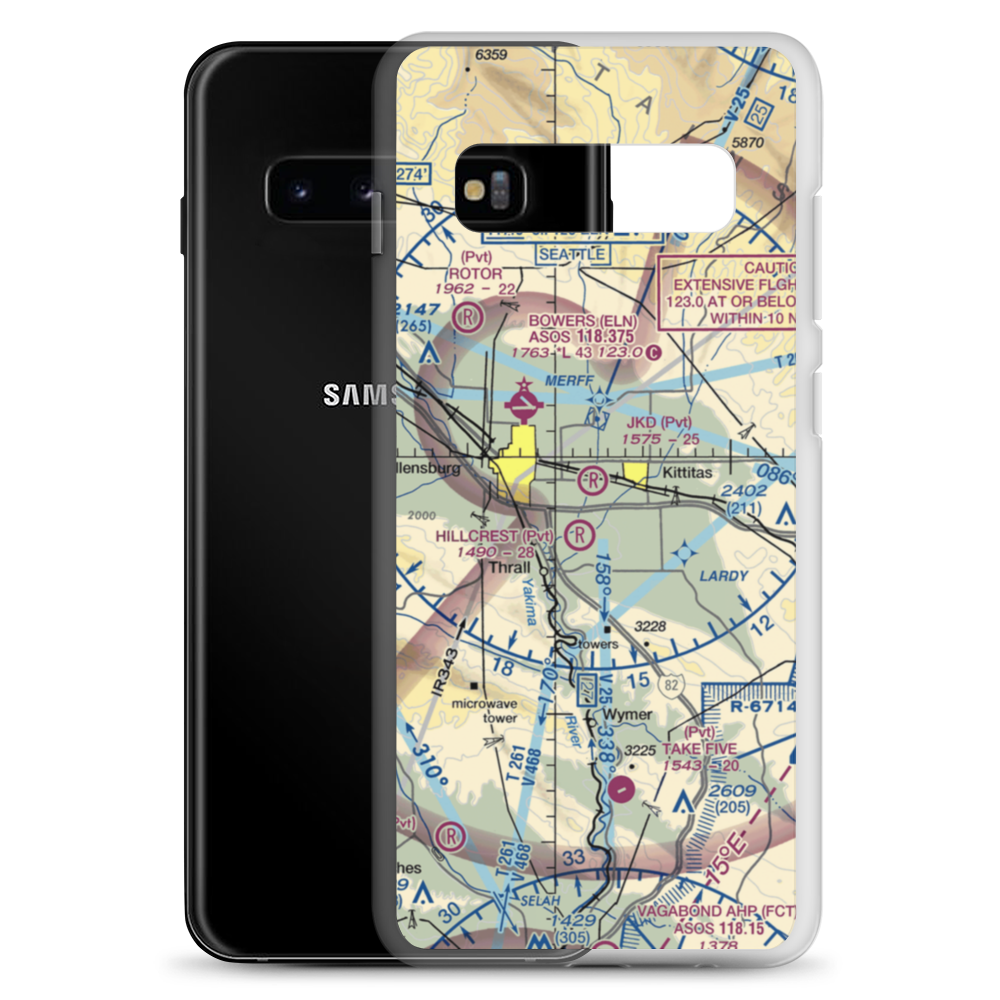 J K D Farms Airport (WN64) VFR Sectional Samsung Case Samsung Galaxy S10+ model shown