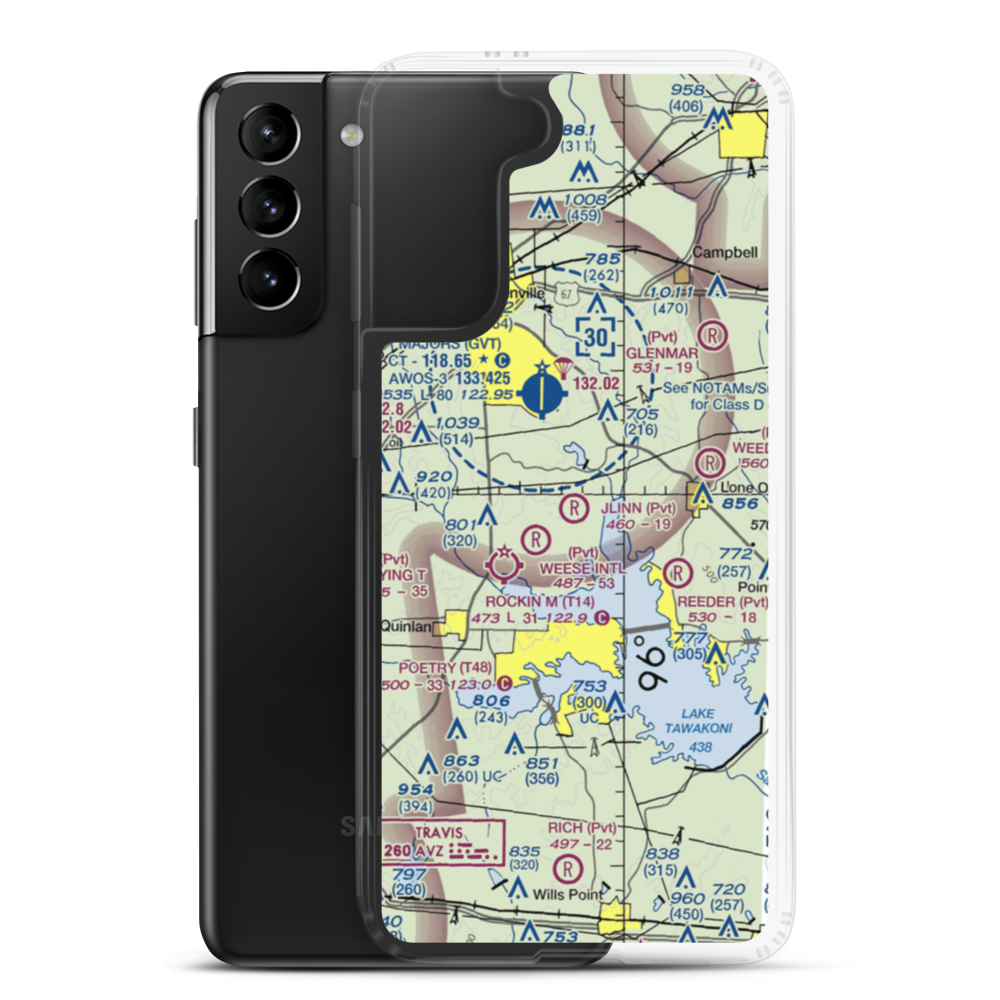 J Linn Airport (37TS) VFR Sectional Samsung Case Samsung Galaxy S21 Plus model shown
