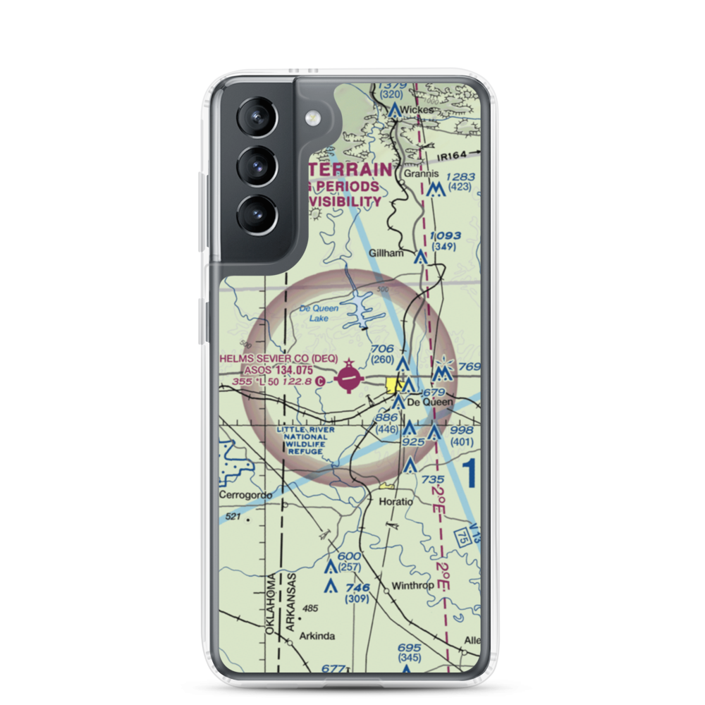 J Lynn Helms Sevier County Airport (DEQ) VFR Sectional Samsung Case Samsung Galaxy S21 model shown