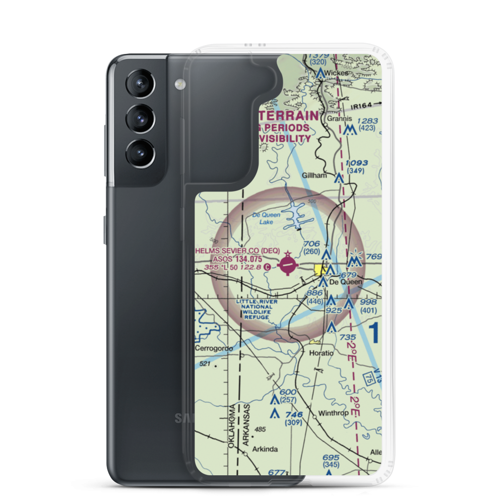 J Lynn Helms Sevier County Airport (DEQ) VFR Sectional Samsung Case Samsung Galaxy S21 model shown