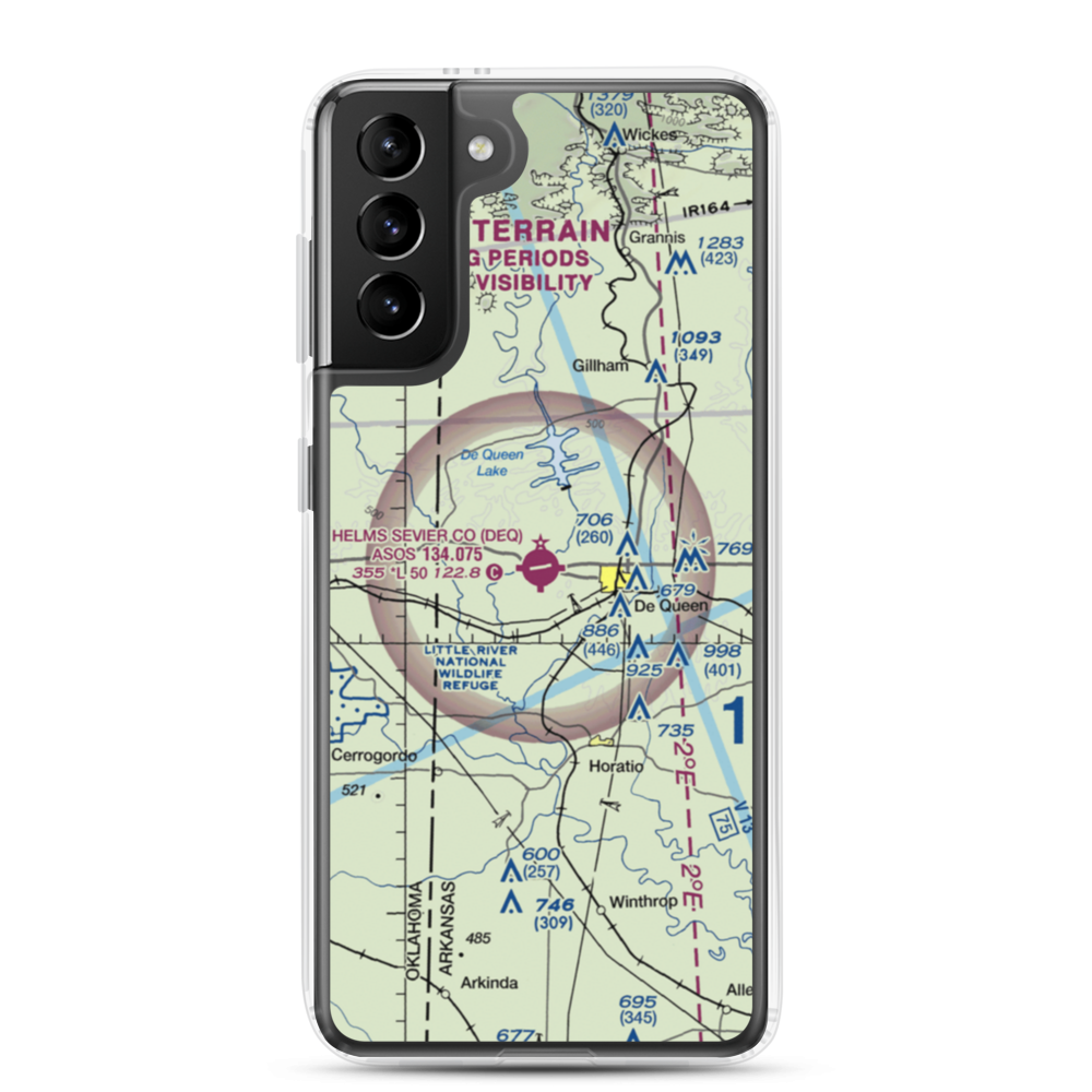 J Lynn Helms Sevier County Airport (DEQ) VFR Sectional Samsung Case Samsung Galaxy S21 Plus model shown