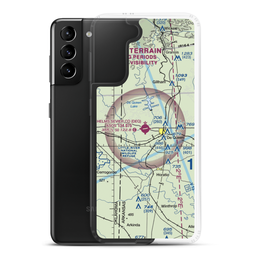 J Lynn Helms Sevier County Airport (DEQ) VFR Sectional Samsung Case Samsung Galaxy S21 Plus model shown
