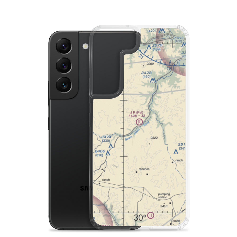 J R Ranch Airport (15TA) VFR Sectional Samsung Case Samsung Galaxy S22 model shown