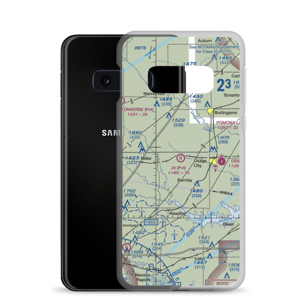 J V Ranch Airport (0KS0) VFR Sectional Samsung Case Samsung Galaxy S10e model shown