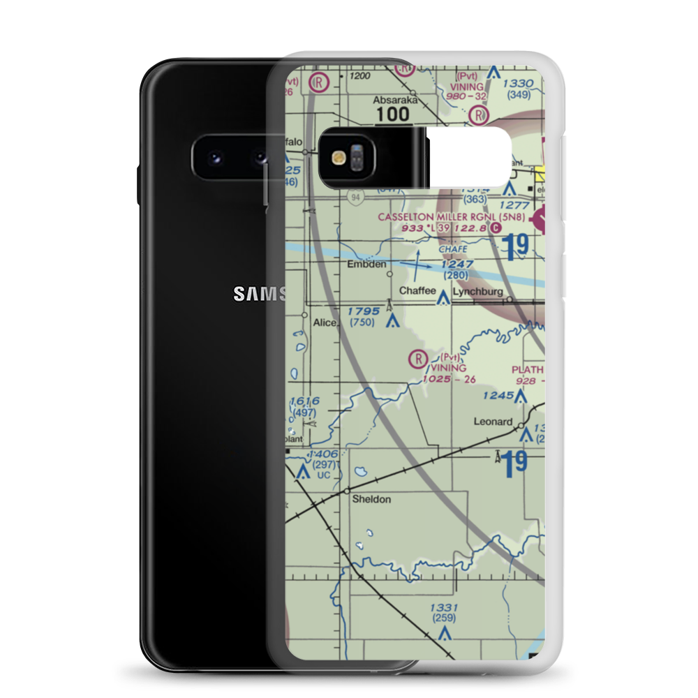 J Vining Airport (8ND6) VFR Sectional Samsung Case Samsung Galaxy S10 model shown