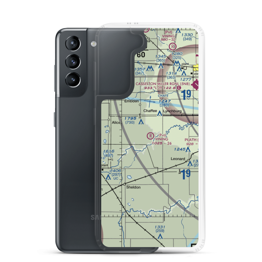 J Vining Airport (8ND6) VFR Sectional Samsung Case Samsung Galaxy S21 model shown