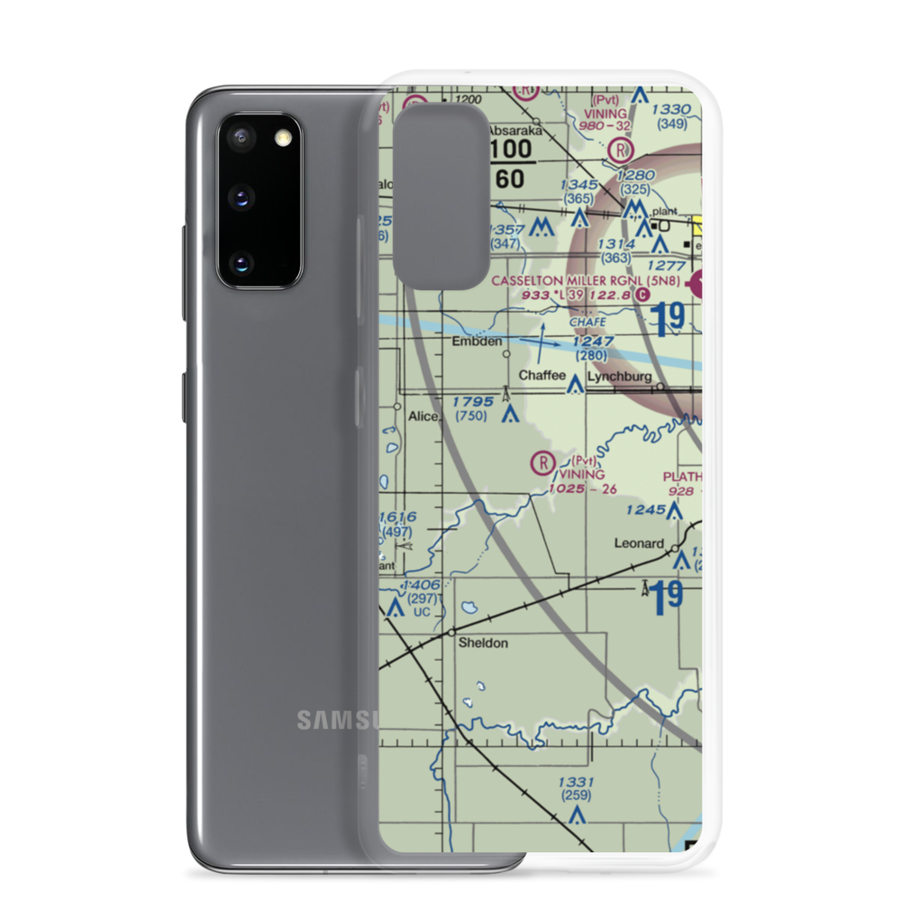 J Vining Airport (8ND6) VFR Sectional Samsung Case Samsung Galaxy S20 model shown