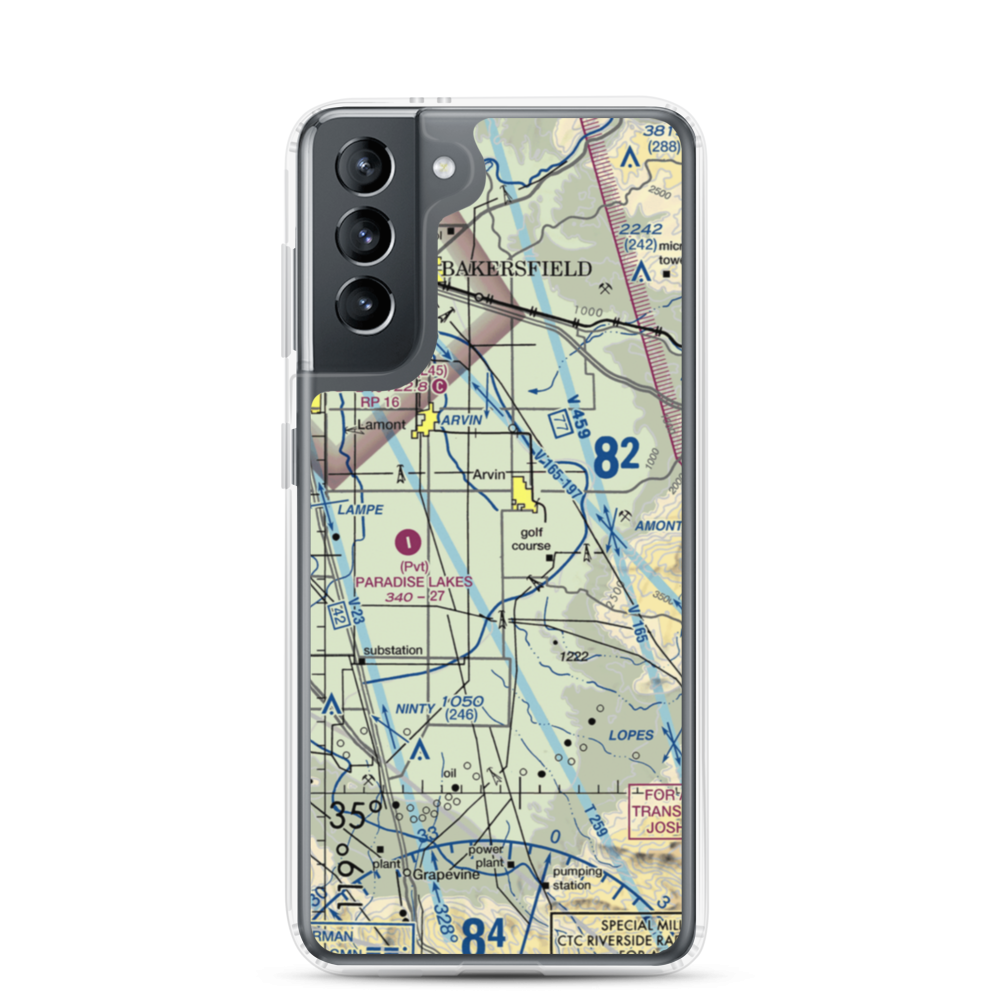 J&J Crop Dusters Inc Airport (6CA7) VFR Sectional Samsung Case Samsung Galaxy S21 model shown