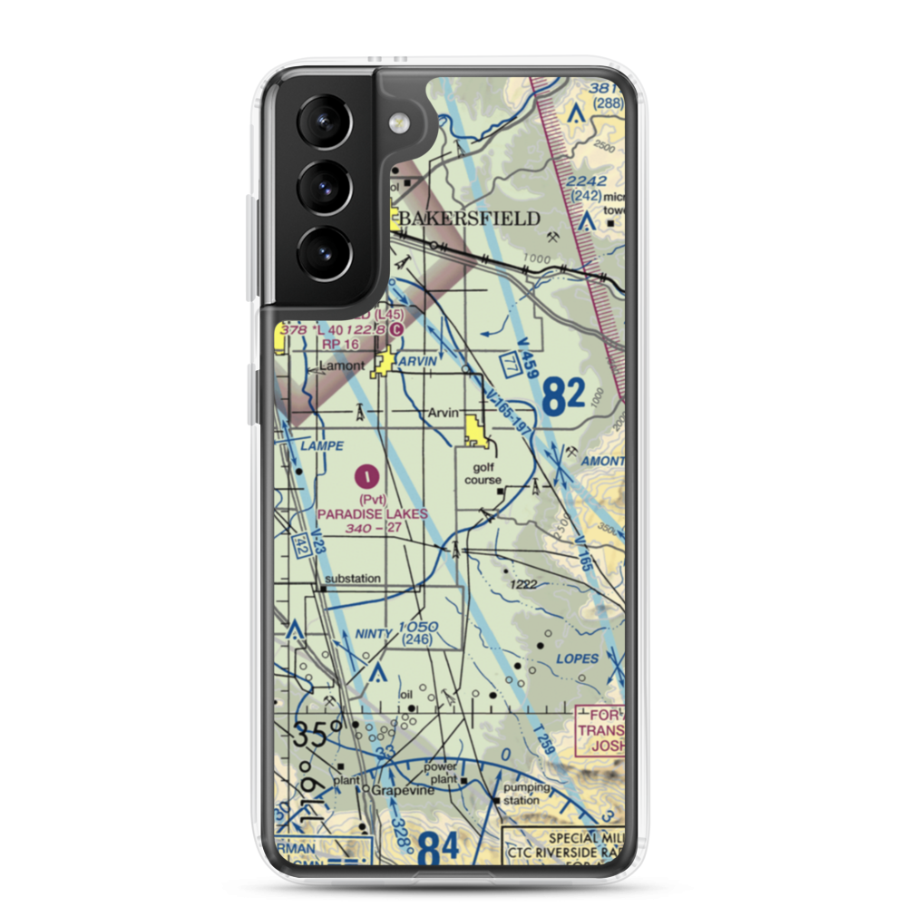 J&J Crop Dusters Inc Airport (6CA7) VFR Sectional Samsung Case Samsung Galaxy S21 Plus model shown
