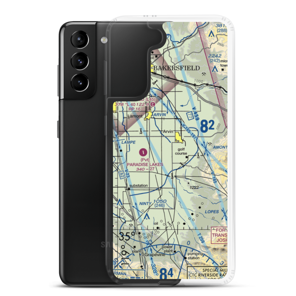 J&J Crop Dusters Inc Airport (6CA7) VFR Sectional Samsung Case Samsung Galaxy S21 Plus model shown