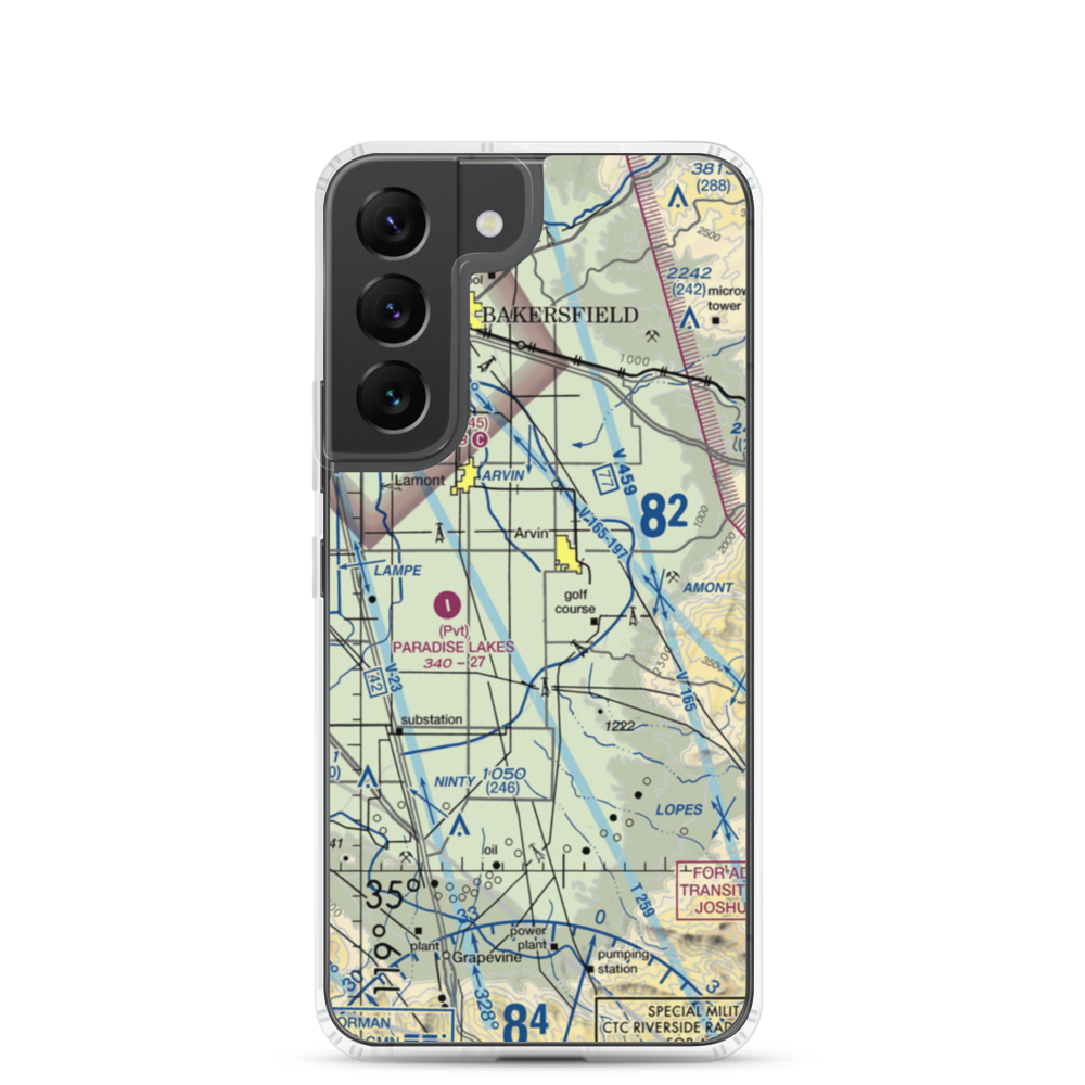 J&J Crop Dusters Inc Airport (6CA7) VFR Sectional Samsung Case Samsung Galaxy S22 model shown