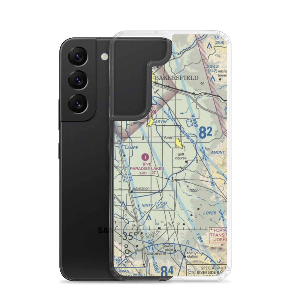 J&J Crop Dusters Inc Airport (6CA7) VFR Sectional Samsung Case Samsung Galaxy S22 model shown