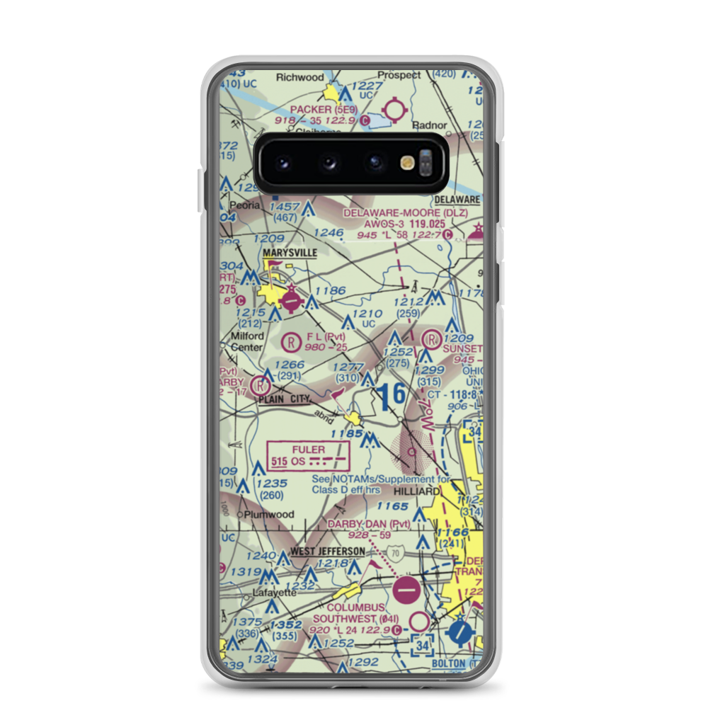 J-Em Farm Airport (82OI) VFR Sectional Samsung Case Samsung Galaxy S10 model shown