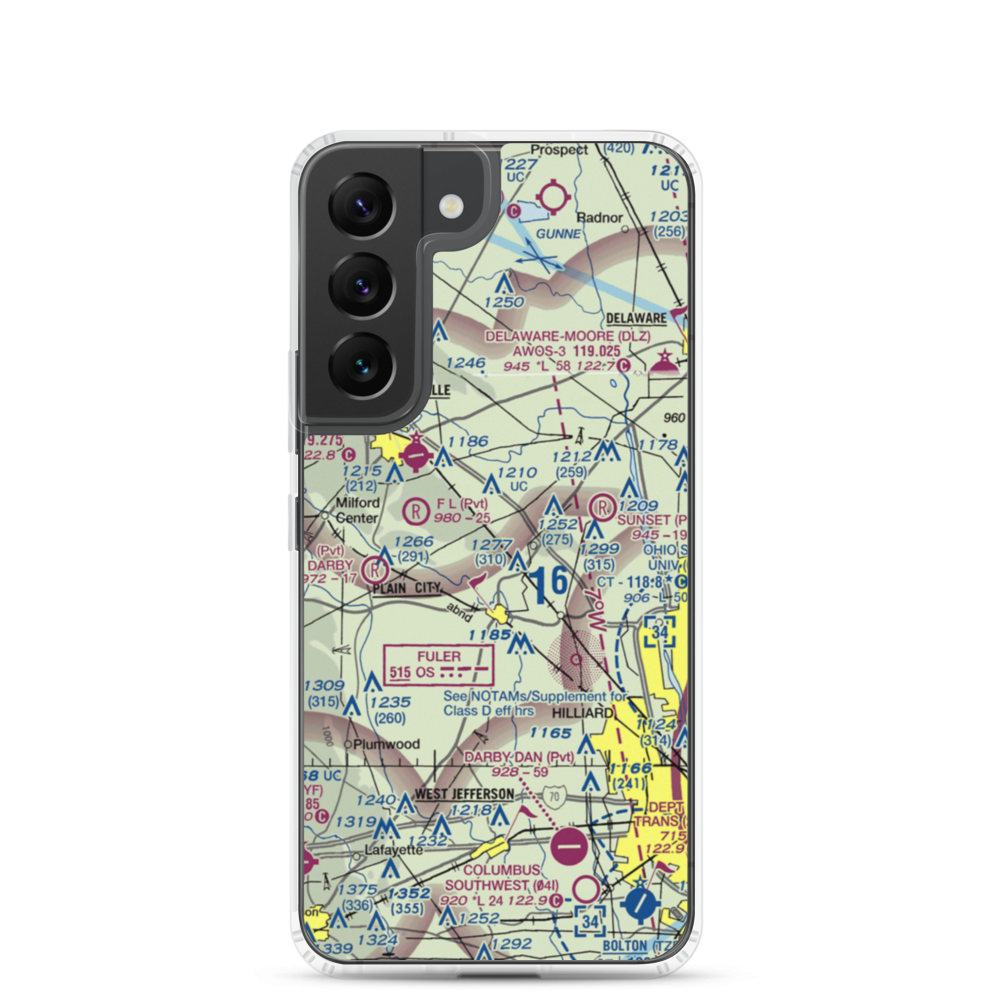 J-Em Farm Airport (82OI) VFR Sectional Samsung Case Samsung Galaxy S22 model shown