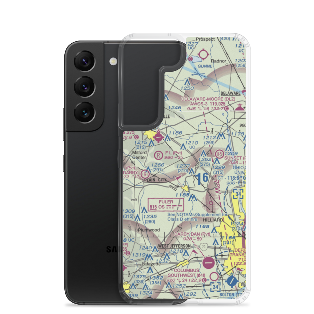 J-Em Farm Airport (82OI) VFR Sectional Samsung Case Samsung Galaxy S22 model shown