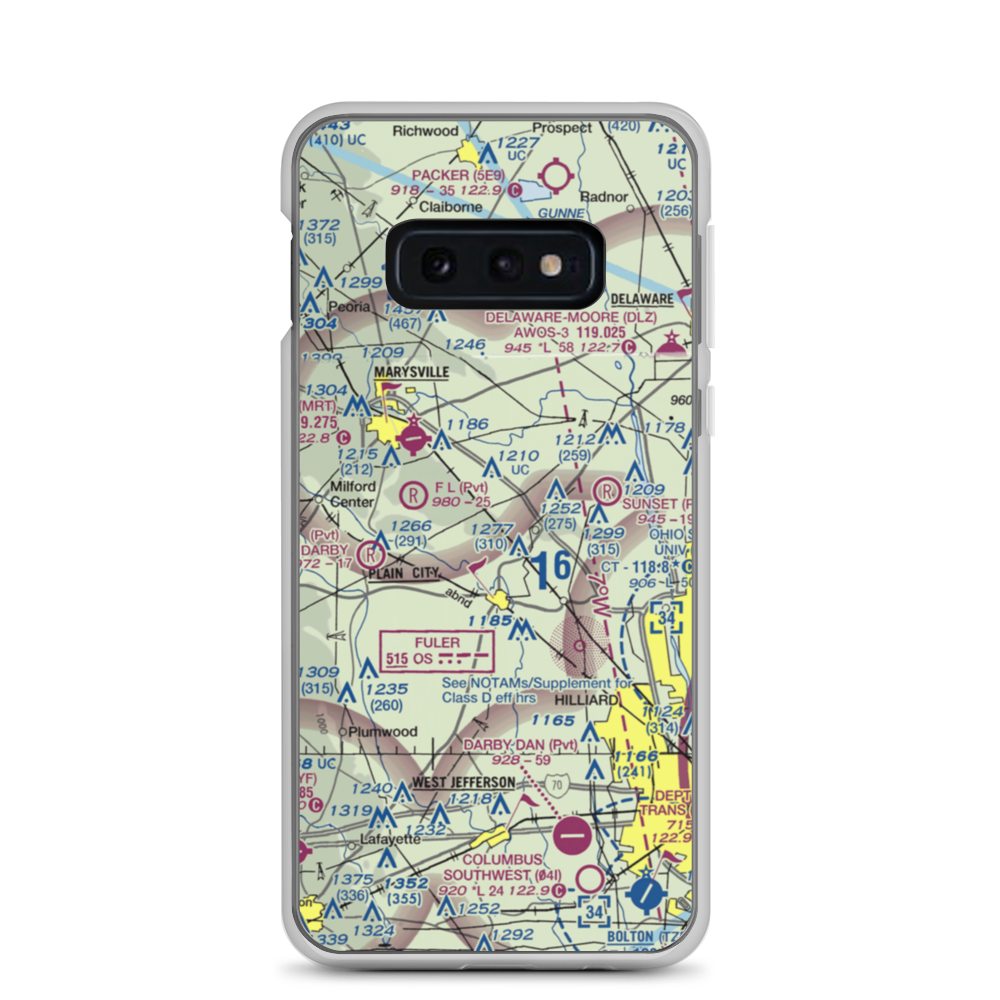 J-Em Farm Airport (82OI) VFR Sectional Samsung Case Samsung Galaxy S10e model shown