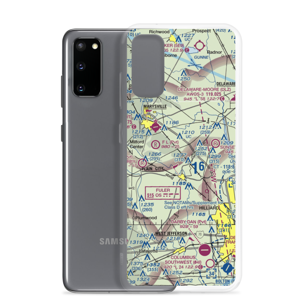 J-Em Farm Airport (82OI) VFR Sectional Samsung Case Samsung Galaxy S20 model shown