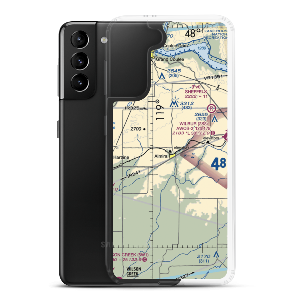 J-Z Airport (1W0) VFR Sectional Samsung Case Samsung Galaxy S21 Plus model shown
