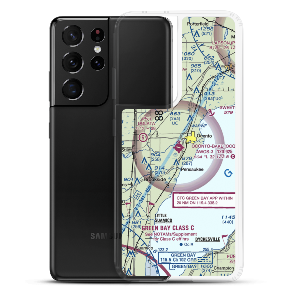 J. Douglas Bake Memorial Airport (OCQ) VFR Sectional Samsung Case Samsung Galaxy S21 Ultra model shown