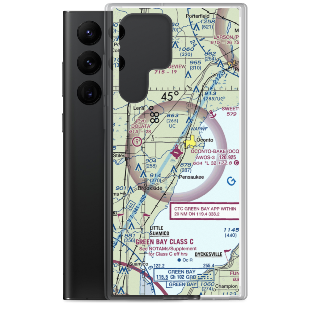 J. Douglas Bake Memorial Airport (OCQ) VFR Sectional Samsung Case Samsung Galaxy S22 Ultra model shown