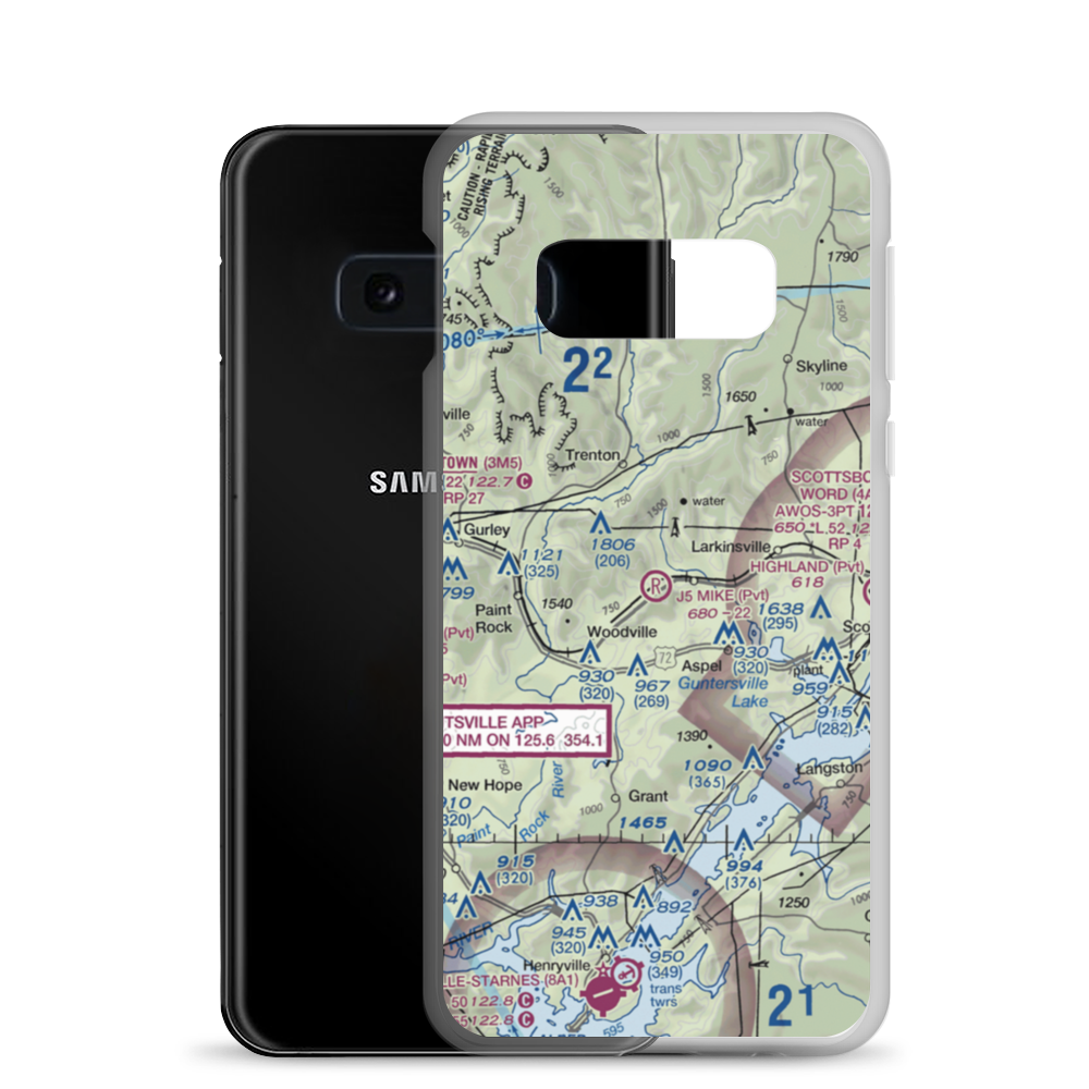 J5 Mike Airport (4AL5) VFR Sectional Samsung Case Samsung Galaxy S10e model shown