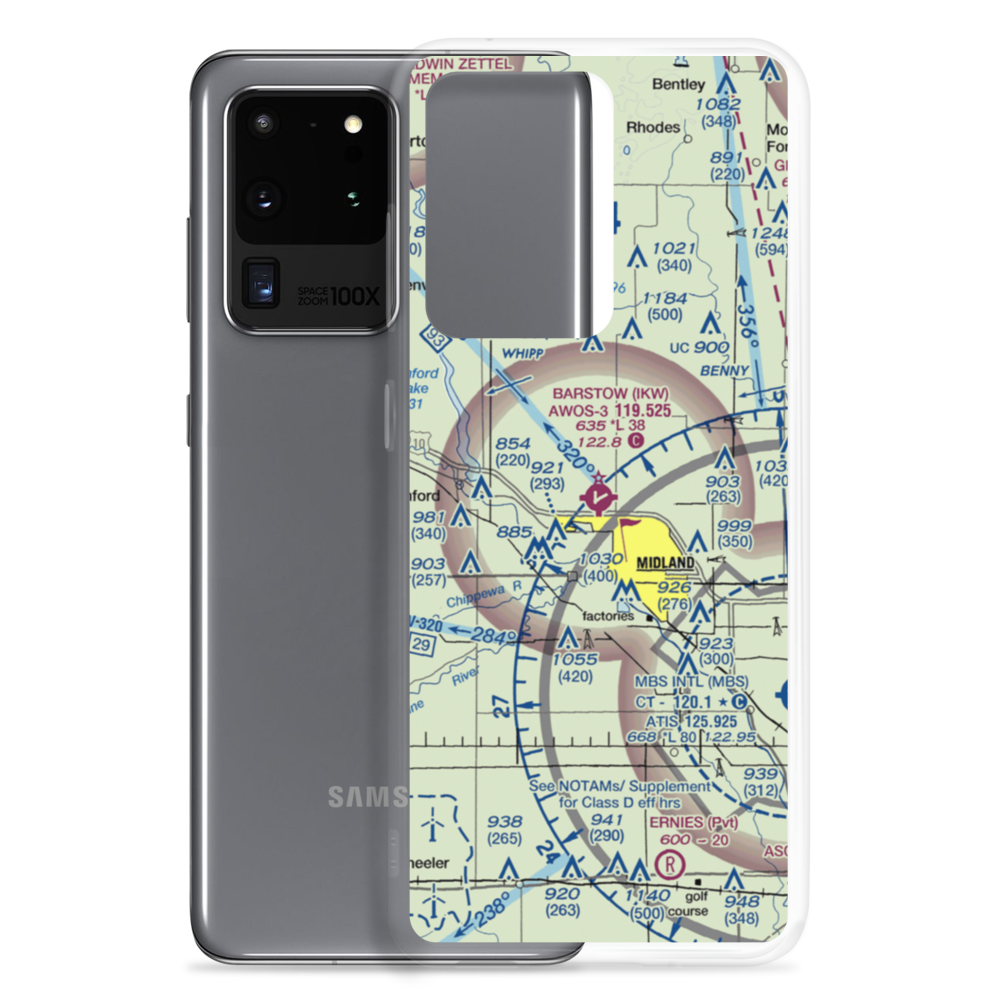Jack Barstow Airport (IKW) VFR Sectional Samsung Case Samsung Galaxy S20 Ultra model shown