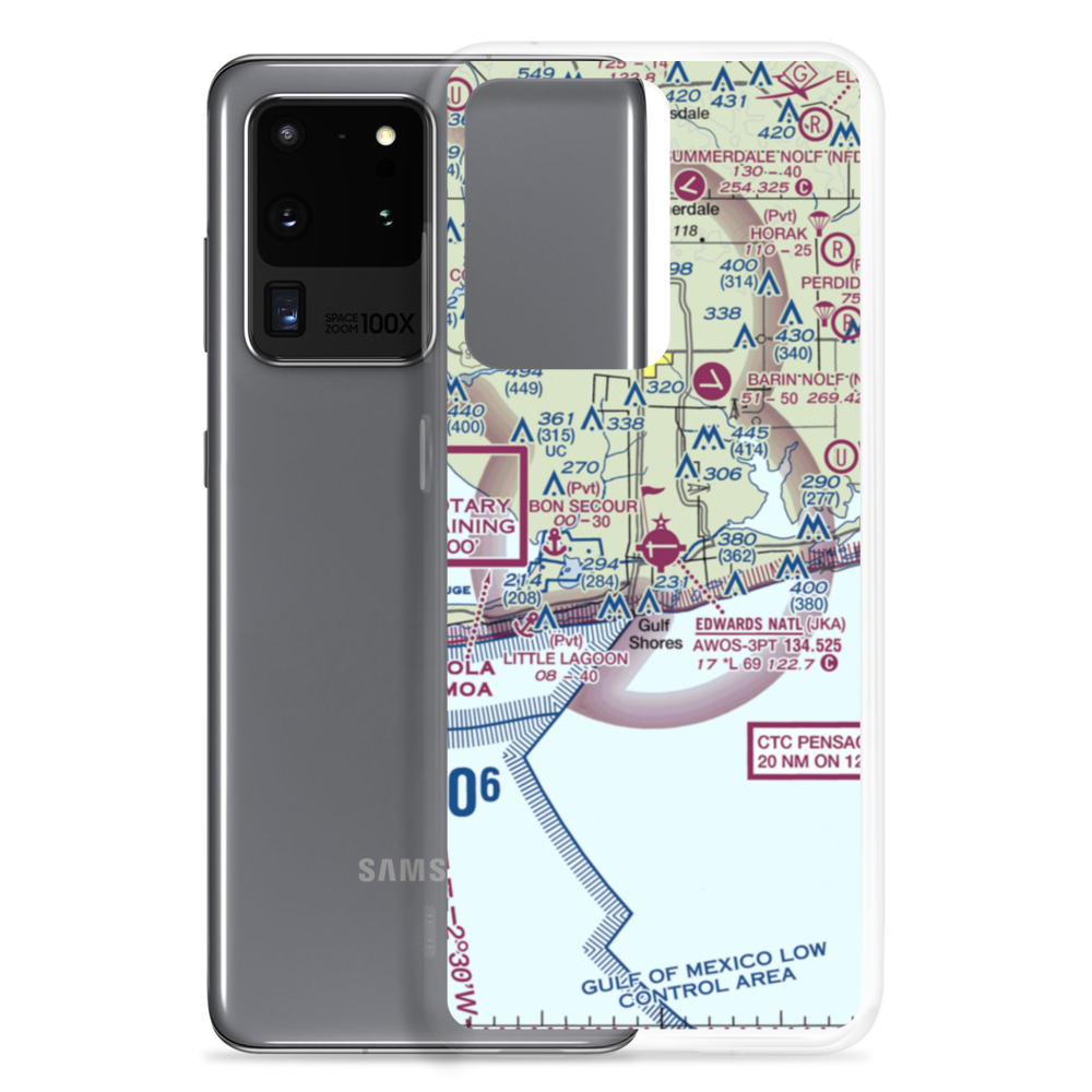 Jack Edwards Airport (JKA) VFR Sectional Samsung Case Samsung Galaxy S20 Ultra model shown