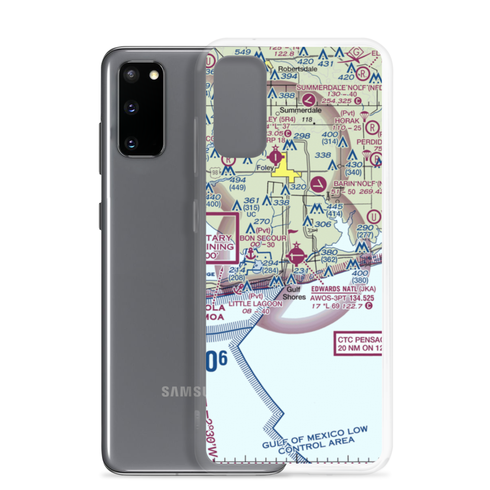 Jack Edwards Airport (JKA) VFR Sectional Samsung Case Samsung Galaxy S20 model shown