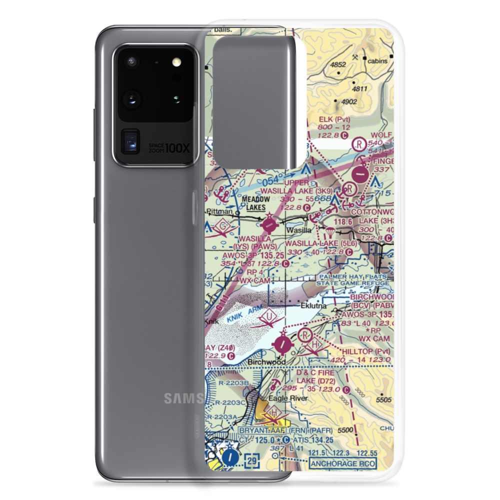 Jack Fish Landing Airport (7AK4) VFR Sectional Samsung Case Samsung Galaxy S20 Ultra model shown