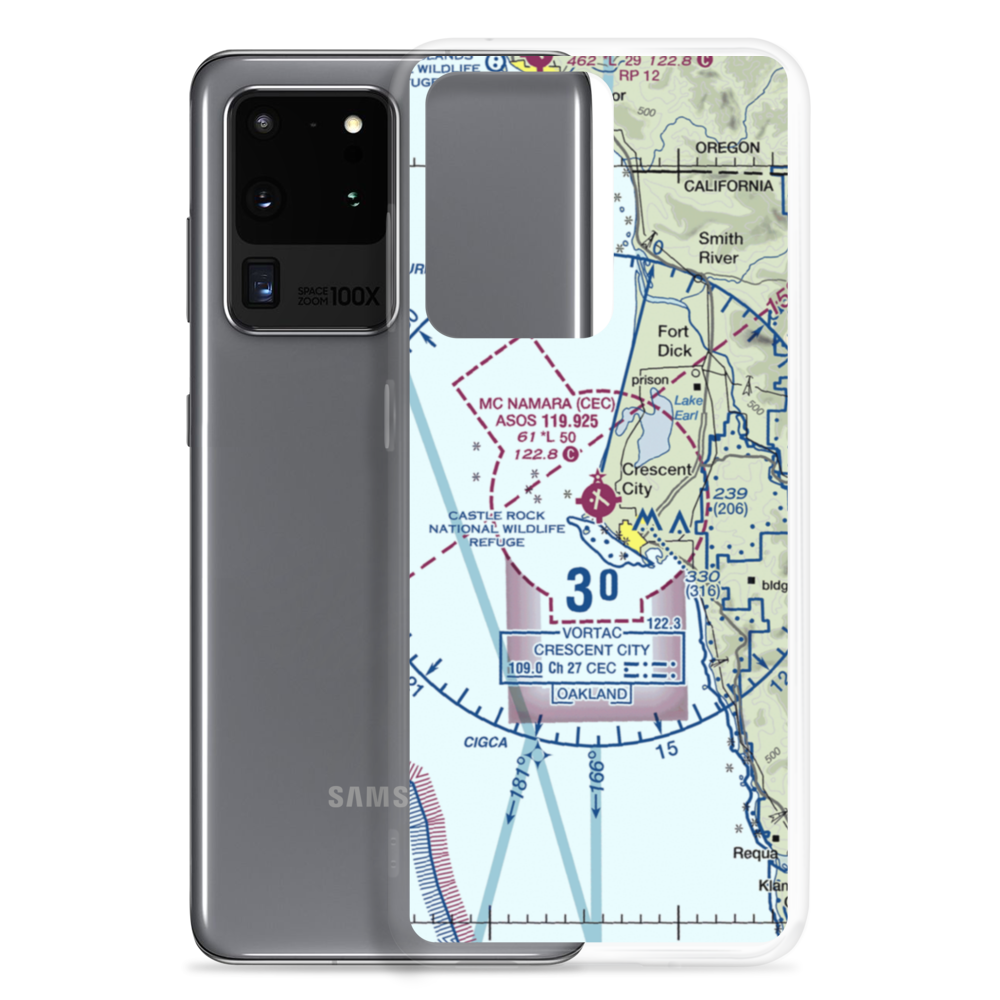 Jack Mc Namara Field Airport (CEC) VFR Sectional Samsung Case Samsung Galaxy S20 Ultra model shown