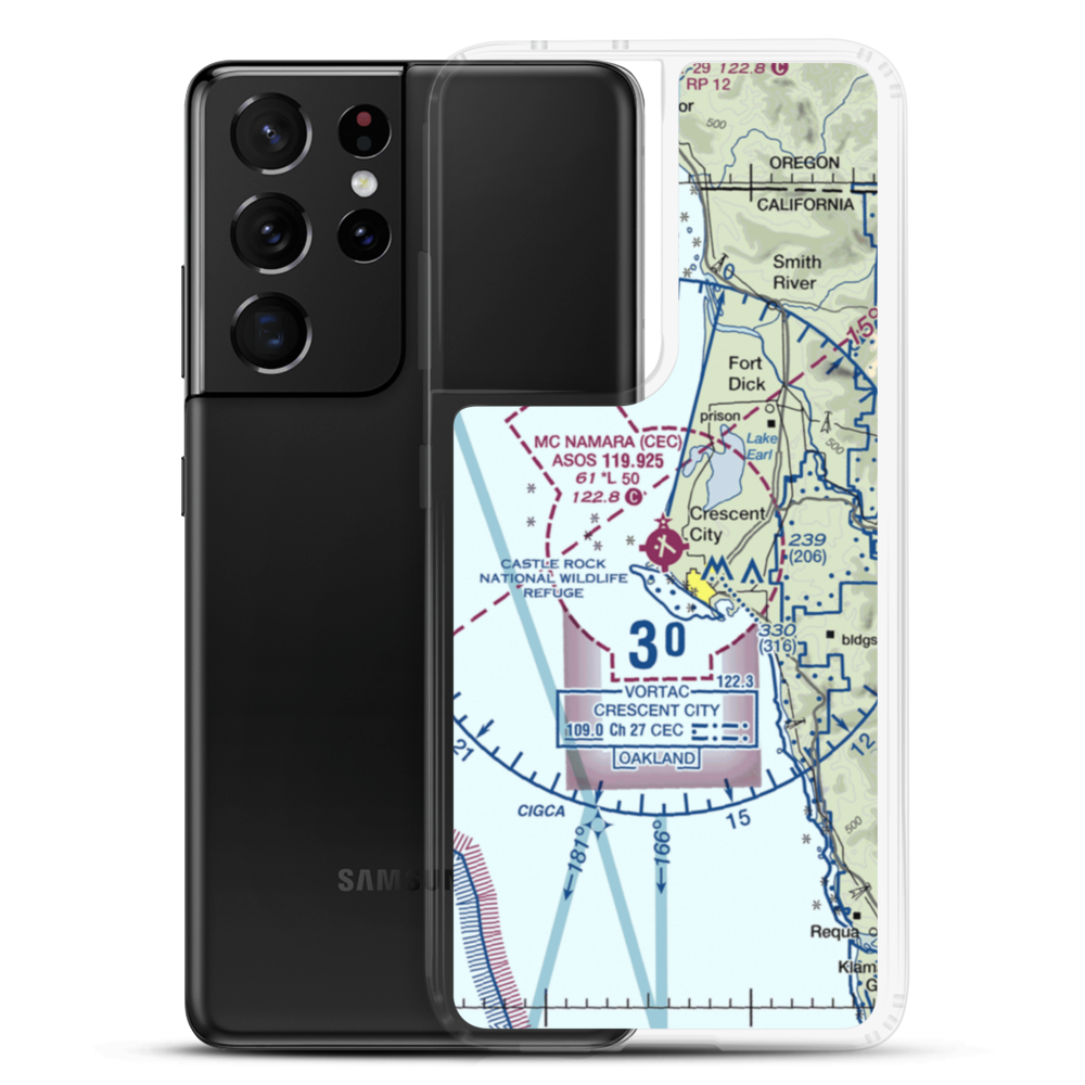 Jack Mc Namara Field Airport (CEC) VFR Sectional Samsung Case Samsung Galaxy S21 Ultra model shown