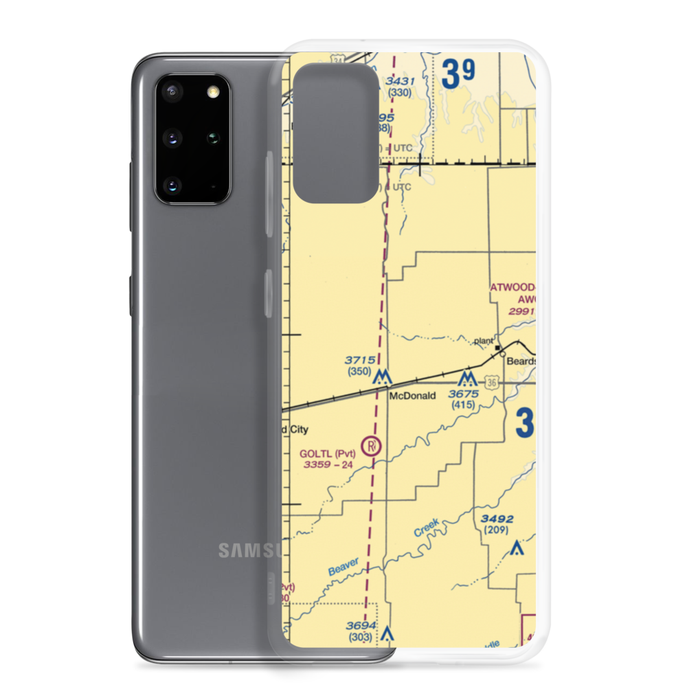 Jack Poore Airport (5KS8) VFR Sectional Samsung Case Samsung Galaxy S20 Plus model shown