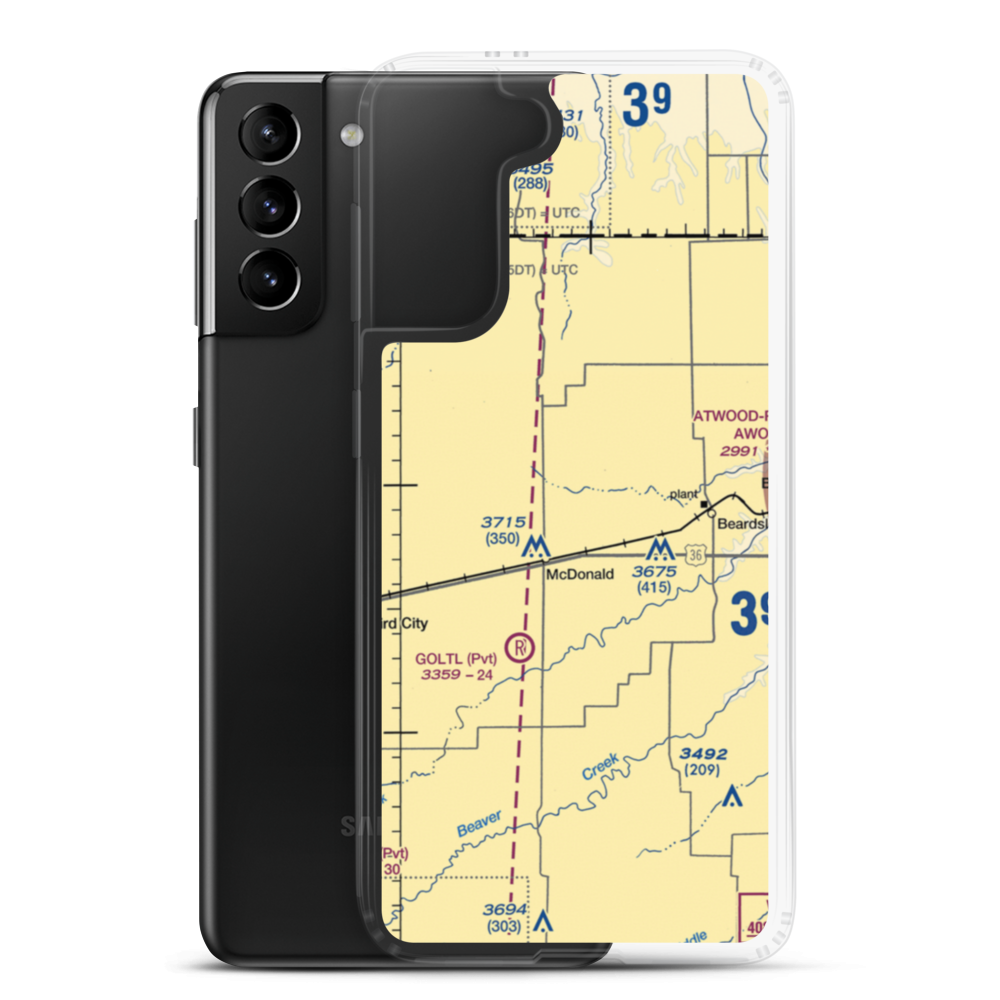 Jack Poore Airport (5KS8) VFR Sectional Samsung Case Samsung Galaxy S21 Plus model shown